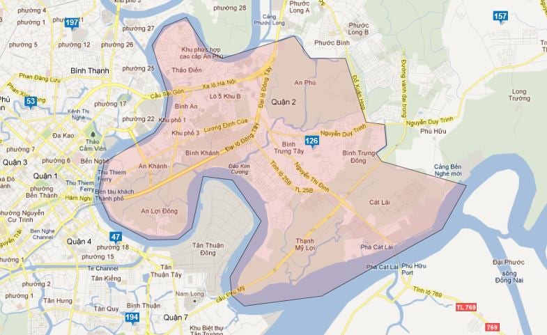 Térkép kerületek ho chi minh city