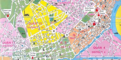 Saigon kerületi térkép