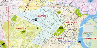 Turista térkép ho si minh-város kerületi 1